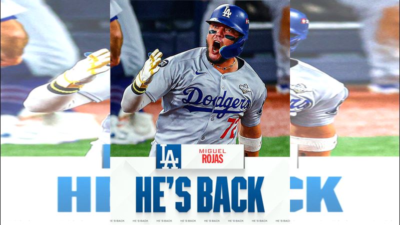 道奇1年約簽回洛哈斯（Miguel Rojas）。（圖／翻攝自MLB推特）