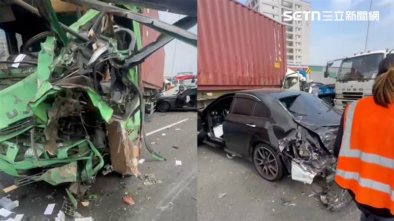 新/國10大小7車「擠扁剖肚」釀6傷急封路