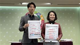 民進黨政策會執行長吳思瑤、發言人吳崢召開「公教年金改革議題民調」記者會（圖／記者劉秀敏攝影）