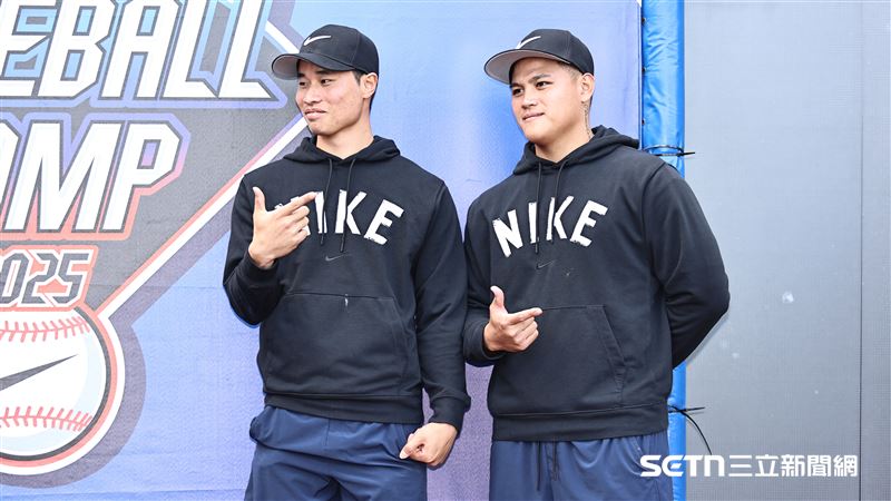 旅美球員林昱珉、李灝宇出席NIKE青棒訓練營。（圖／記者劉彥池攝影）