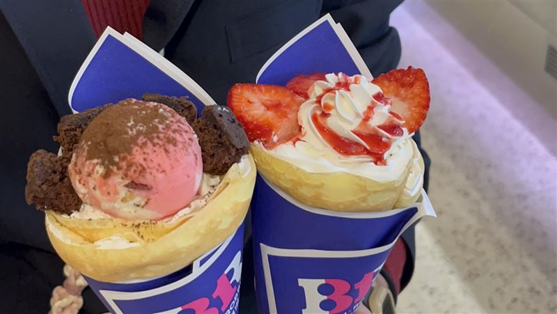 台北101限定冰淇淋可麗餅。(圖／31冰淇淋提供）