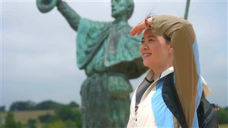 曾寶儀長途步行體驗西班牙朝聖之路。（圖／公共電視、新傳媒提供）