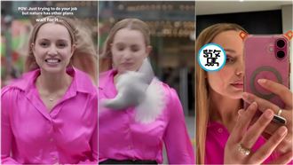 美女記者臉遭鳥重擊濺血　驚險瞬間曝光了