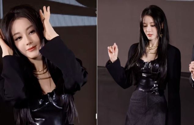 迪麗熱巴出席活動時被指動作生硬。（圖／翻攝自微博）