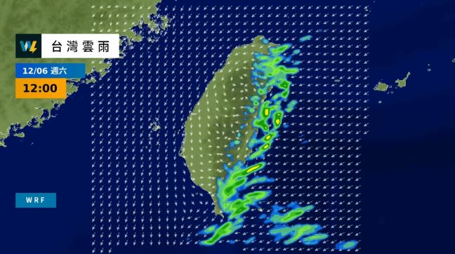週一（8日）另一波東北季風逐漸增強南下，白天起水氣增多，北、東部再轉為陰陣雨天氣，氣溫會明顯下降。（圖／翻攝自天氣風險臉書）