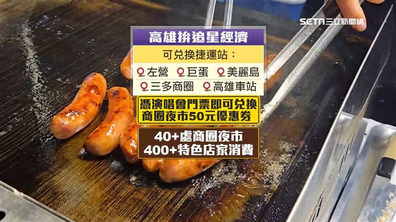 高雄市府力拚商機，粉絲只要憑門票，就可以兌換50元的商圈夜市優惠券