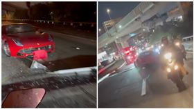 高雄,法拉利,自撞,電線桿,仁武（圖／翻攝自Threads @tainan_food33）