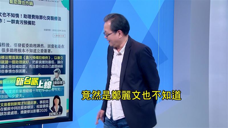 陳玉珍提案「助理費除罪化」付委審查，連黨主席鄭麗文也不知道。（圖／新台派上線）