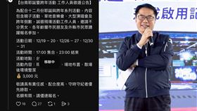 PO文徵台南跨年工作人員，黃偉哲親留言打臉。（圖／翻攝自Threads、黃偉哲臉書）