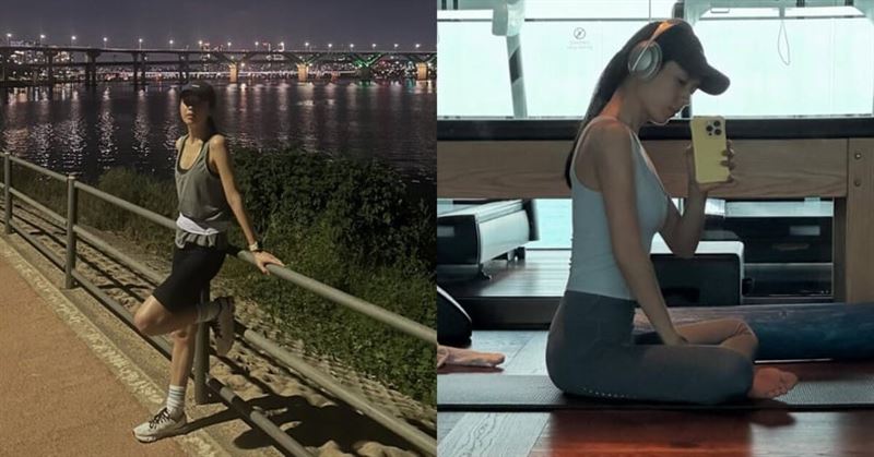 安恩真瘦身秘訣:慢跑燃脂+瑜珈雕塑線條(圖/翻攝自IG @eunjin___a)