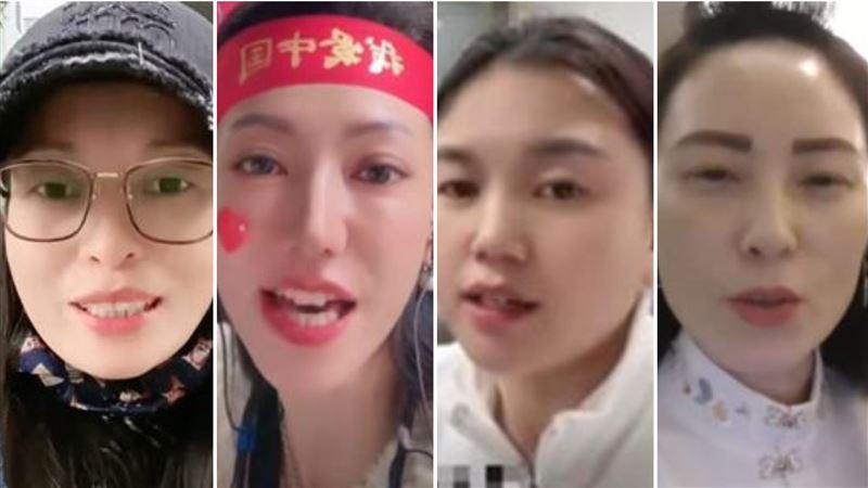 發表武統言論而被遣返中國中配，左起為亞亞、恩綺、小微、錢麗。（圖／翻攝自4人社群）