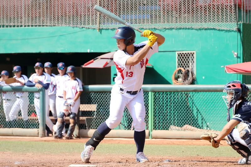 高施諠敲出3分砲。（學生棒球運動聯盟提供）