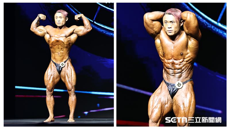 2025亞洲健美錦標賽,「熱狗王」林敬傑拿下212健美級別冠軍。(圖/記者劉彥池攝影)