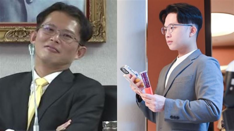 民眾黨主席黃國昌（左）不滿「禁小紅書」，讓民進黨新聞部副主任黃子一（右）相當傻眼，找出打臉證據。（圖／資料照、翻攝自IG @edwinsonone）