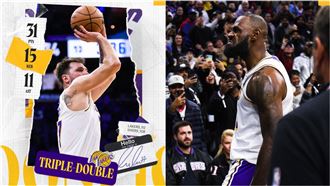 東契奇迎愛女飆大三元　詹姆斯關鍵三分