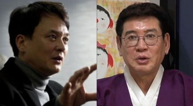 趙炯基(右)的堂弟、已故演員趙敏基(左)犯下性侵罪。(圖/翻攝自Threads)