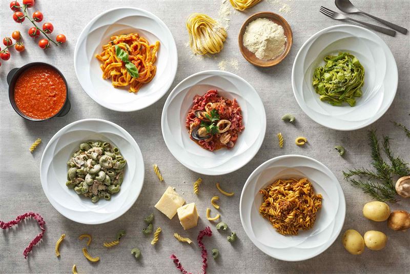台北美福大飯店GMT義大利餐廳，精選五款手工麵條及五種經典醬汁。（圖／台北美福提供）