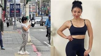 本刊讀者在路上巧遇筋肉媽媽。（圖／讀者提供、翻攝自筋肉媽媽IG）