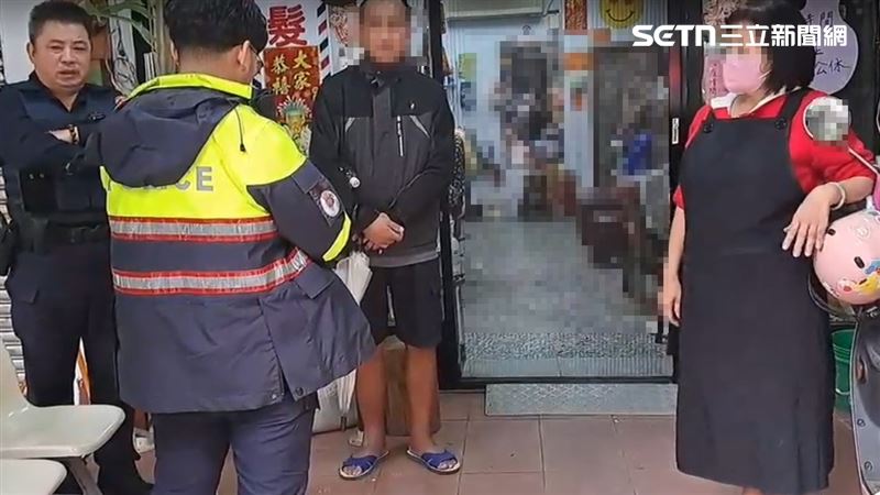 男子到基隆市中正區40年理髮老店剪頭髮不願付錢。(圖/翻攝畫面)
