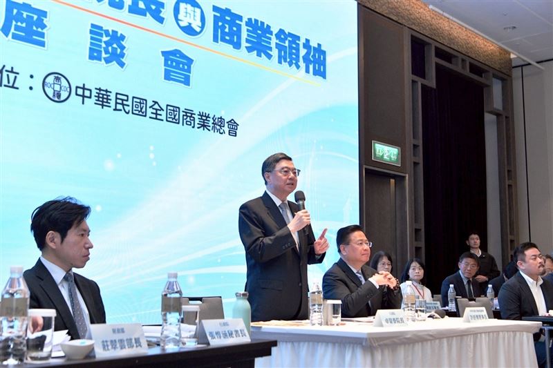 行政院卓榮泰今(9）日出席「2025行政院長與商業領袖座談會」。（圖／記者盧素梅攝影）