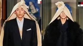 「披麻戴孝」頭巾被瘋傳出自巴黎世家，其實是由日本的桑田悟史設計。（圖／翻攝自台灣事實查核中心官網）