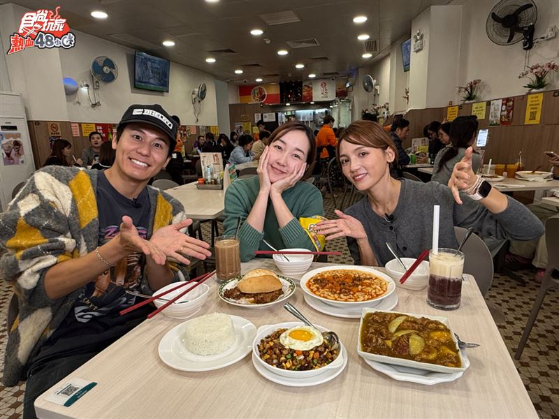 風田（左起）、巴鈺、朵拉赴澳門大飽口福。(圖／TVBS提供）