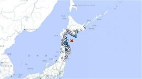 日本青森縣外海9日傍晚又發生芮氏規模5.3地震。（圖／翻攝自日本氣象廳）