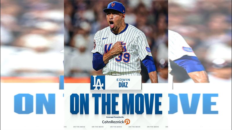 狄亞茲（Edwin Diaz）加入洛杉磯道奇。（圖／翻攝自X平台 @MLB）