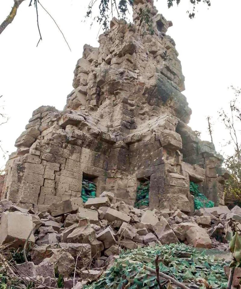 柬埔寨指控泰軍空襲炸毀了爭議地區內的一座11世紀古寺，並批廷泰方此舉「極度不道德」。（圖／翻攝自X平台 @SovanRatana_）