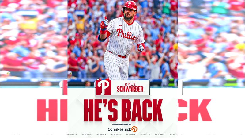 費城人以5年1.5億美金合約留下舒瓦伯（Kyle Schwarber）。（圖／翻攝自MLB推特）