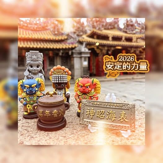 北港朝天宮推出六款祈安賜福公仔，從根基穩固到福氣長久的現代禮物。（圖／北港朝天宮提供）