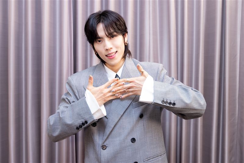 INFINITE成員東雨來台接受媒體訪問。（圖／COME ON JKSSP提供）