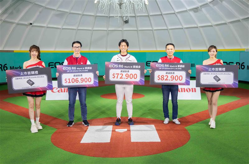 活動期間購買Canon EOS R6 Mark III單機身(價格NT$72,900含稅) 鏡組,申請通過審核送高效能電池LP-E6P電池