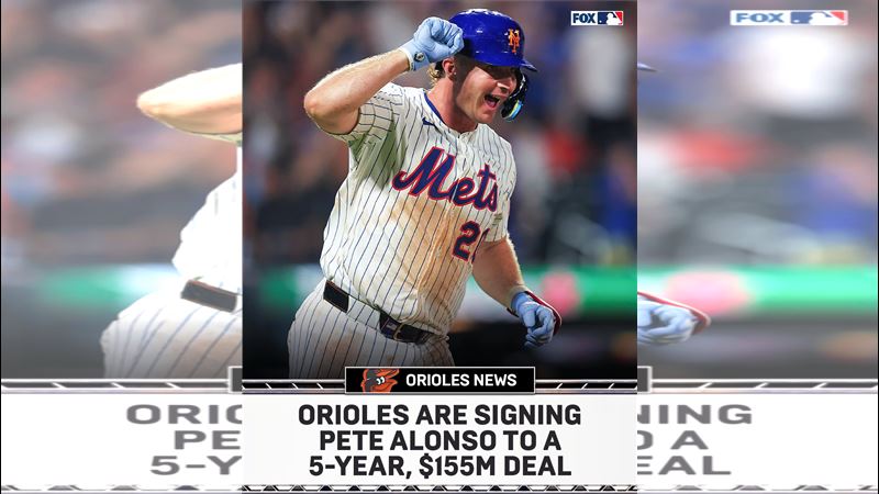 重砲阿隆索(Pete Alonso)轉戰金鶯。(圖/翻攝自X平台 @MLBONFOX)