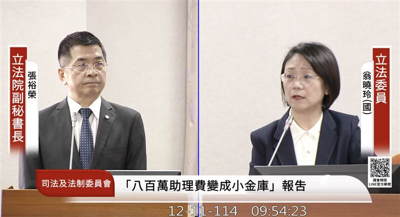 翁曉玲表示,法律修正絕對不會影響到既有助理的權益,除非是他們認為自己可能不夠好、不夠優秀。(圖/翻攝自國會頻道)