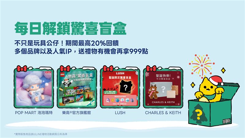 每日解鎖LINE禮物驚喜盲盒還可享驚喜點數回饋