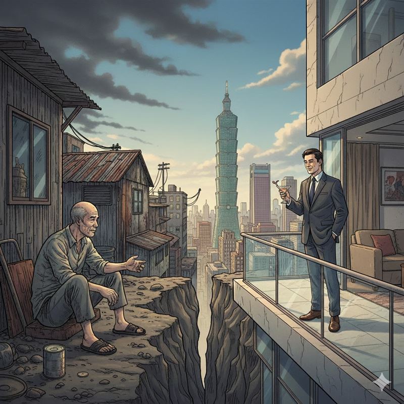 台灣貧富差距排名全球前段。(示意圖/AI生成)