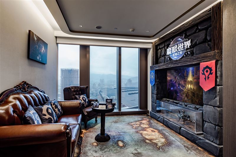 台北漢來大飯店自即日起至2026年2月1日與暴雪娛樂聯袂推出《台北漢來✖魔獸世界:至暗之夜》全台唯一魔獸主題房。(圖/飯店旅宿業者提供)