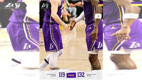 湖人119：132不敵馬刺，無緣NBA盃4強。（圖／翻攝自湖人推特）