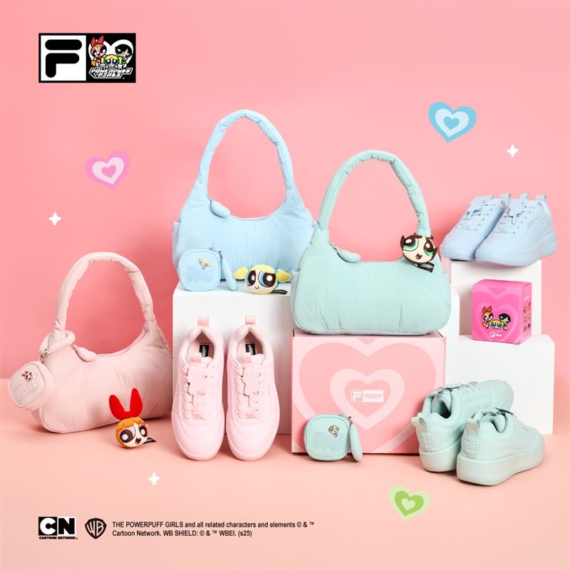 「FILA x 飛天小女警」聯名系列。(圖/品牌業者提供)