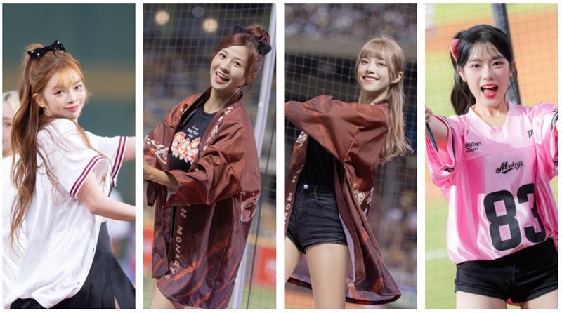 樂天女孩曲曲(左起)、小紫、禹菡和芷軒