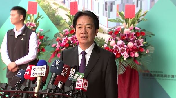 賴清德出席出席「國網雲端算力中心」啟用典禮前受訪喊話在野黨。（圖／翻攝畫面）