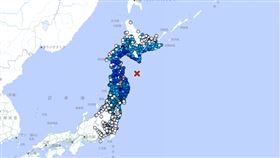 日本青森縣東方外海發生6.7強震。（圖／翻攝自日本氣象廳）