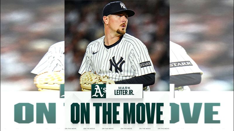 萊特（Mark Leiter Jr.）加盟運動家。（圖／翻攝自MLB X）