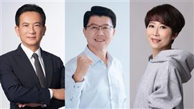 林俊憲（左）、謝龍介（中）、陳亭妃（右），2026台南市長選舉。（圖／翻攝自林俊憲、謝龍介、陳亭妃臉書）