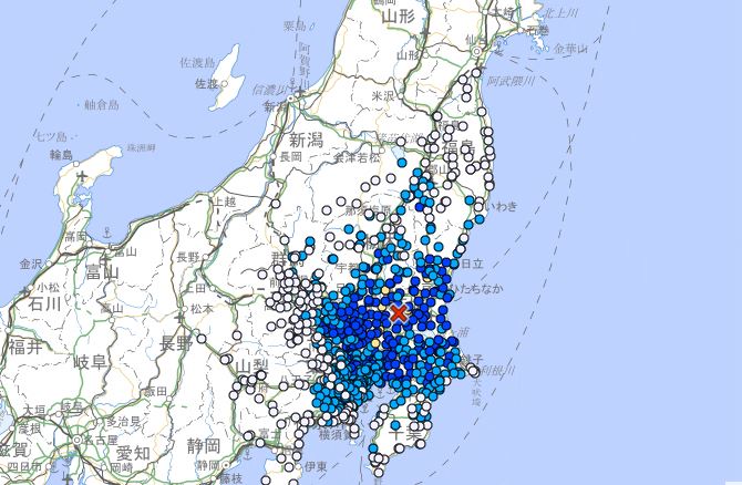 日本茨城地震。（圖／取自日本氣象廳）