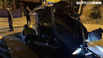 彰化男深夜酒駕撞牆！撞爛百萬賓士慘況曝