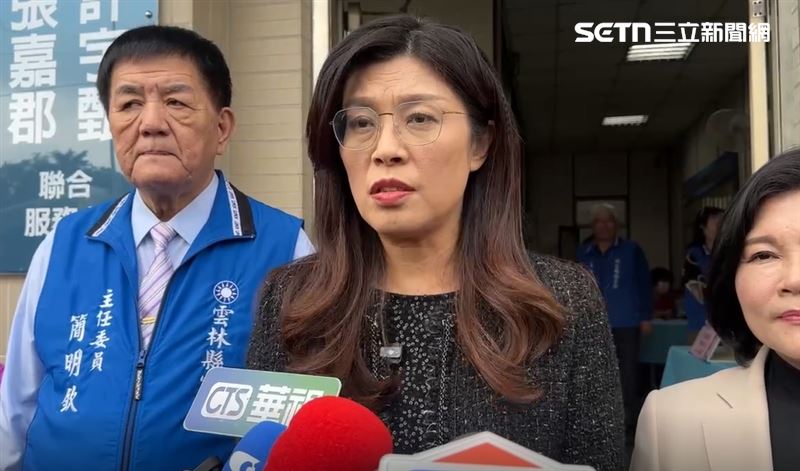 鄭麗文在雲林出席黨慶,並接受媒體聯訪(圖/翻攝畫面)