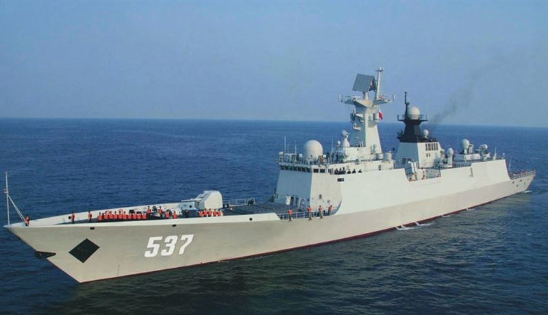 中國的飛彈巡防艦「宜興艦」是多次騷擾台灣海域的共艦之一。(圖/翻攝自無錫市退役軍人事務局)