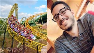 輪椅男玩雲霄飛車折斷腿！金屬桿爆頭慘死